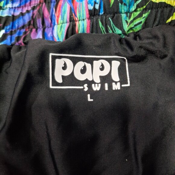 Tropical Floral Papi Swim Shorts Vibrant Beach Floral Loungewear Size Large - Picture 3 of 7